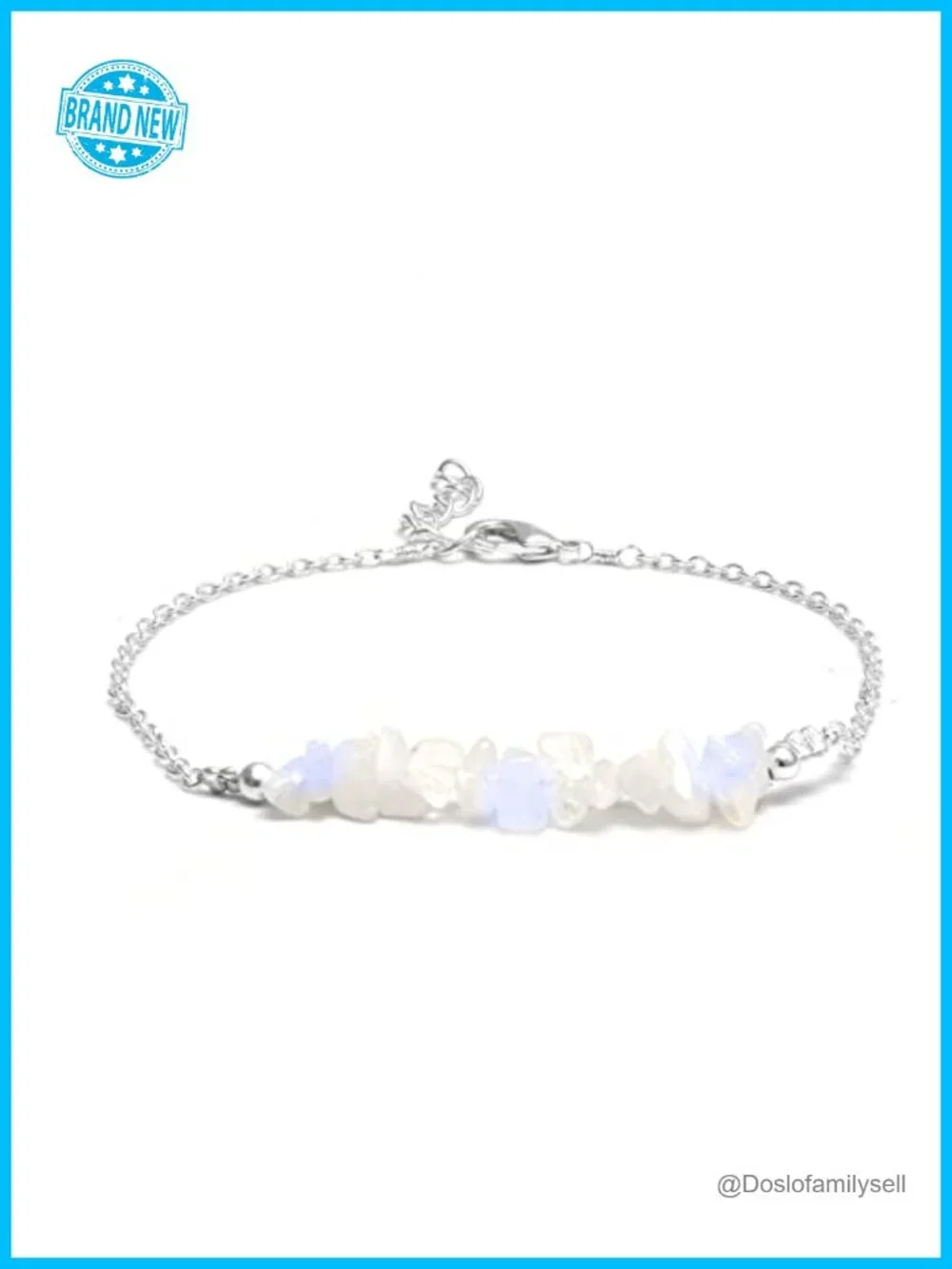 Natural Gemstone Chip Bar Bracelet, Gold Plated Adjustable Chain, Dainty